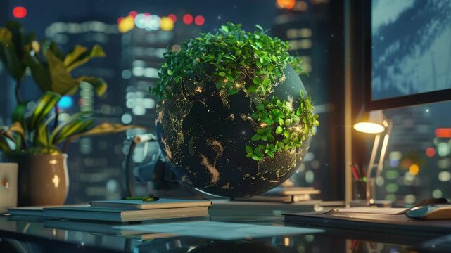 A corporate report highlighting ESG (Environmental, Social, Governance) metrics within the green energy sector, showcasing sustainable business practices in the renewable energy industry