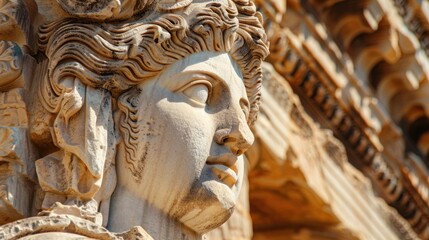Ancient Greek Sculpture Detail at the Temple of Artemis