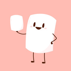 Marshmallow cartoon. marshmallow character design. Marshmallow vector.
