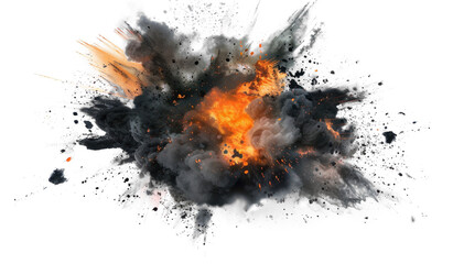 Explosion blast with smoke and fire