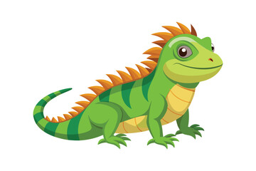 Cartoon iguana isolated vector