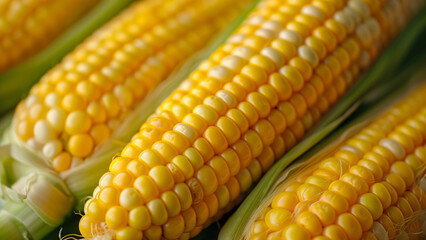 Plenty of sweet corn background, closeup