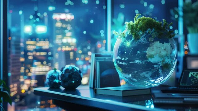 A corporate report highlighting ESG (Environmental, Social, Governance) metrics within the green energy sector, showcasing sustainable business practices in the renewable energy industry