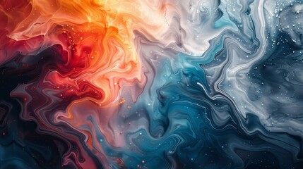Obraz premium abstract painting with swirling colors and brush textures, fluid motion, close up, expression, whimsical, blend mode, gallery backdrop