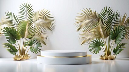 White gold Podium mockup for product presentation