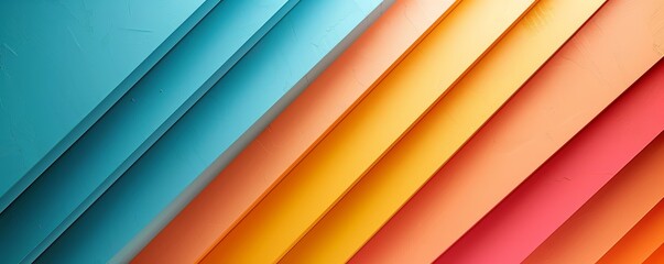 Fototapeta premium Minimalist abstract lines flat design, top view, modern art theme, 3D render, Triadic Color Scheme.