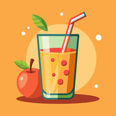illustration of juce glass