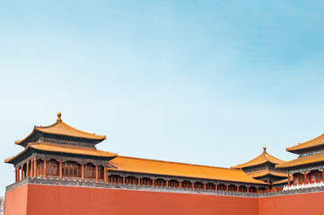 Ancient Chinese imperial architecture, part of the Forbidden City in Beijing