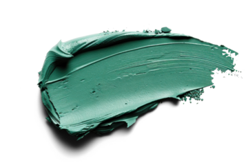 Green paint smear on transparent background