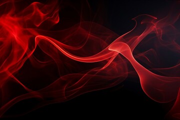 Obraz premium Abstract Red Smoke Trails on a Black Background Creating a Mysterious and Dynamic Visual. Generative AI