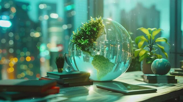 A corporate report highlighting ESG (Environmental, Social, Governance) metrics within the green energy sector, showcasing sustainable business practices in the renewable energy industry