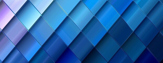 Obraz premium Blue background with diagonal lines and geometric shapes for an abstract design, suitable as banner or wallpaper.
