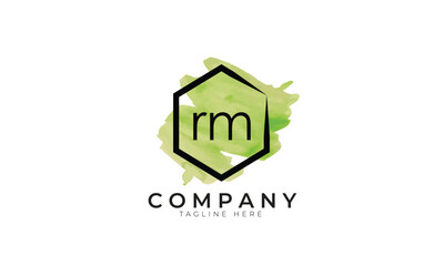 RM Logo, Brand logo, Craft logo, Clothing logo, Water color logo