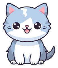 PNG Cute cartoon kitten illustration