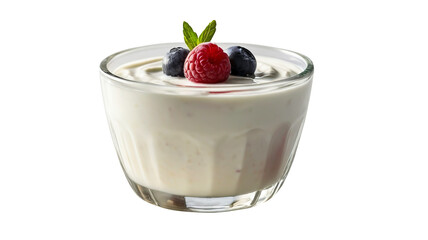 photo of yogurt on transparent isolated background (PNG)