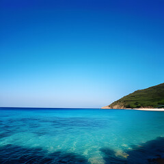 The beauty of Nature, blue sea, clear sky, and a beach you can feel relax, wallpaper, mural,4K, ready to add your text