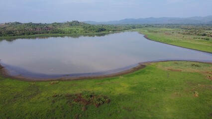 DRONE PHOTOGRAPHY IN OASIS ON THE ROAD FROM OAXACA TO ACAPULCO GUERRERO MEXICO