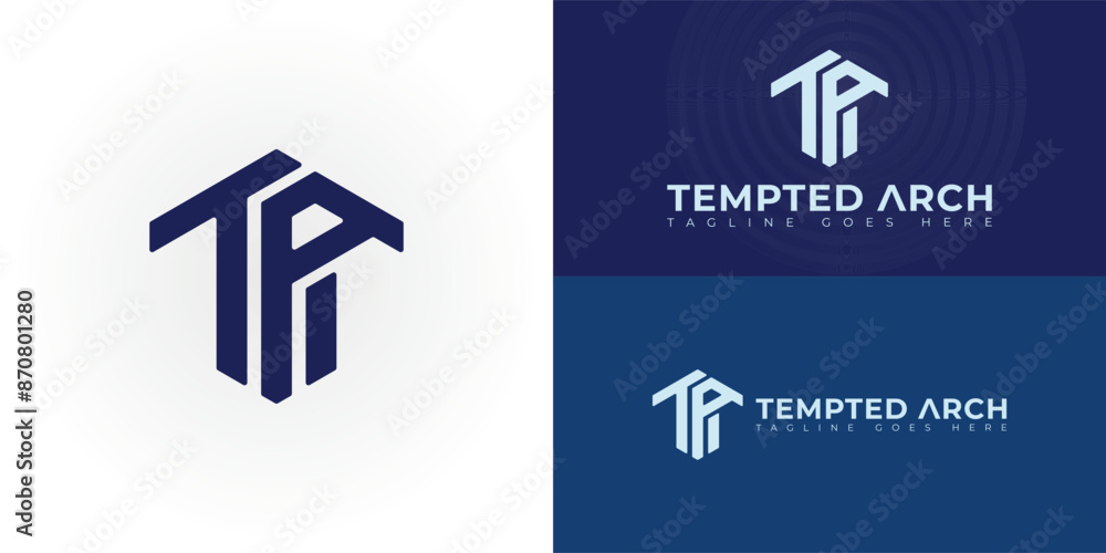 Poster abstract initial hexagon letters ta or at logo in white color isolated on multiple background colors