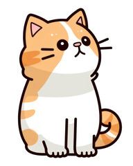 PNG Cute cartoon orange tabby cat © Rawpixel.com