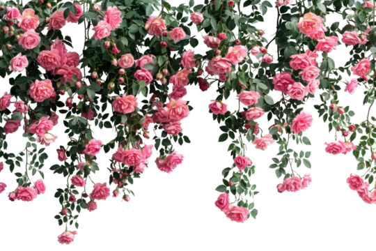 PNG Beautiful cascading pink roses backdrop