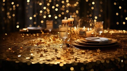 Obraz premium scattering gold confetti stars