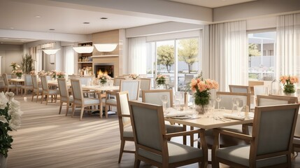 area blurred assisted living interior