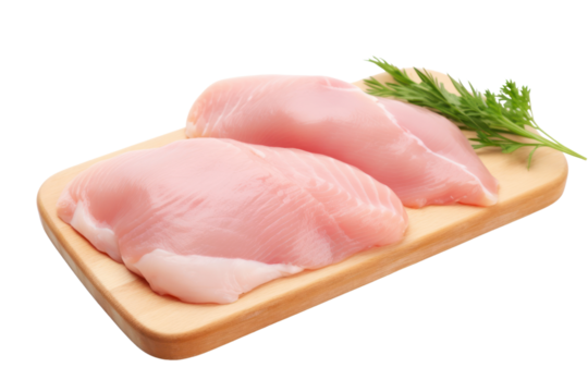 Chicken entrails. Detailed components separated on white background. Emphasis on the details of chicken that is fresh, free of bruises, and that the fat is evenly distributed.