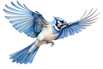 PNG Blue jay bird in flight