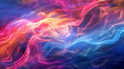 Obraz premium Abstract Colorful Smoke Swirls Digital Art