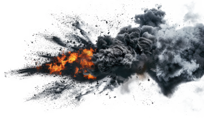 Explosion with Flames and Smoke