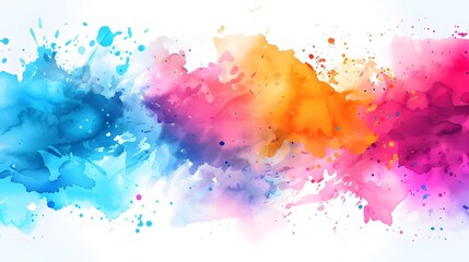 Vibrant Watercolor Splash Abstract with Dynamic Shapes and Fluid Composition