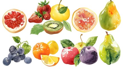 Vibrant Watercolor Fruit in Format