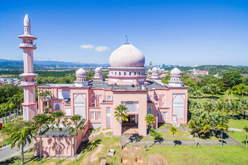 Aerial view of University Malaysia Sabah Mosque, Sabah Borneo East Malaysia