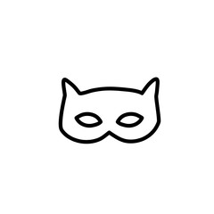 Mask cat logo icon sign Hand drawn ink sketch Decorative scrapbooking element Doodle abstract design Festive style Fashion print for clothes greeting invitation card flyer banner poster cover book ad