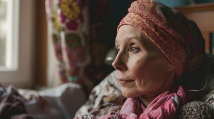 Photo of a cancer patient with a motivational quote about strength and perseverance