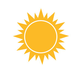Sun icon isolated on white background. Sunshine, Sunset. Solar icon. Vector illustration