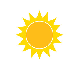 Sun icon isolated on white background. Sunshine, Sunset. Solar icon. Vector illustration
