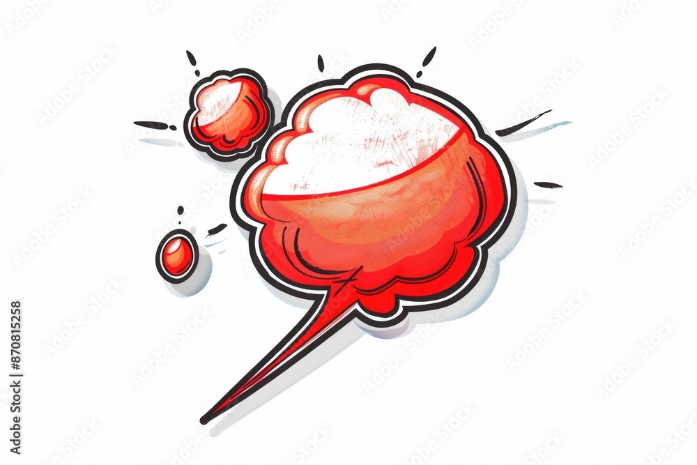 Poster a simple illustration of a red object against a white background, suitable for various uses includin