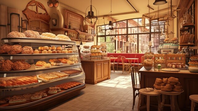 vintage bakery interior