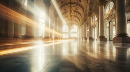 grandeur blurred government building interior
