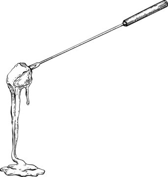 melting cheese fondue on fork clip art preview