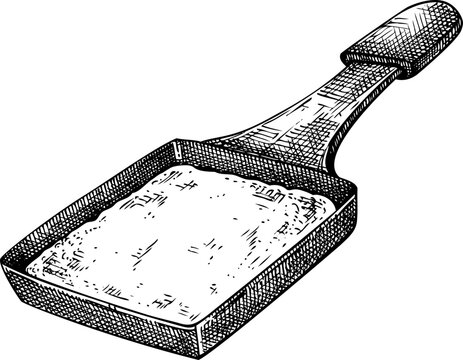 recommend clip art: Swiss cheese fondue sketch. Hand-drawn food illustration. Melted cheese icon. Raclette vector drawing. NOT AI generated