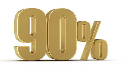 90 Percent Off Sale Gold Number 3D