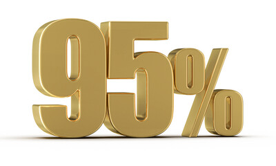 95 Percent Off Sale Gold Number 3D