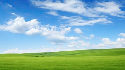 Fototapeta premium vibrant blue sky green grass