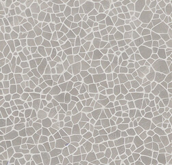 Stone mosaic background. White and beige stonewall. Rock texture with waves. Close-up. Rough Stone surface. Nature backdrop with empty copy space. Minimalist design
