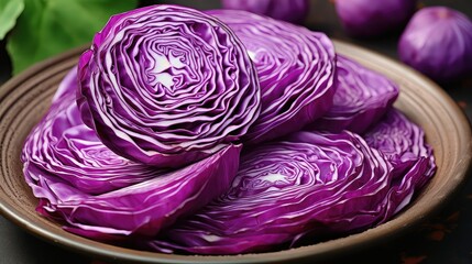 Obraz premium sliced purple cabbage