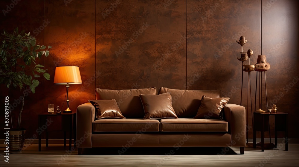 Canvas Prints living brown wallpaper