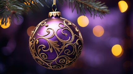 Fototapeta premium christmas purple ornament
