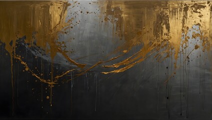 Naklejka premium The moment a brush dances across a canvas, leaving trails of shimmering metallic paint ai_generated